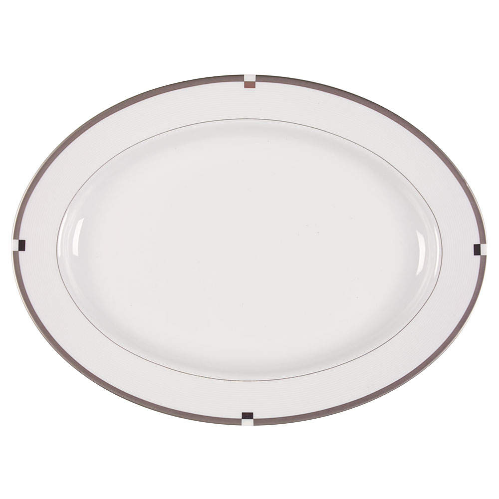 Invitation Platinum 14" Oval Serving Platter by Mikasa-1