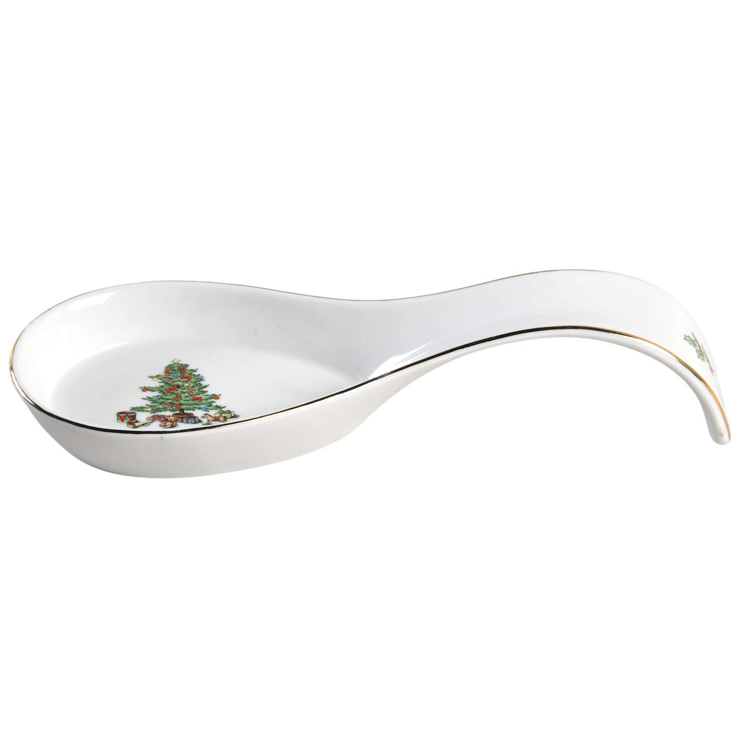 Home for the Holidays (Gold Band&Trim) Spoon Rest/Holder (Holds 1 Spoon) by Meiwa-1