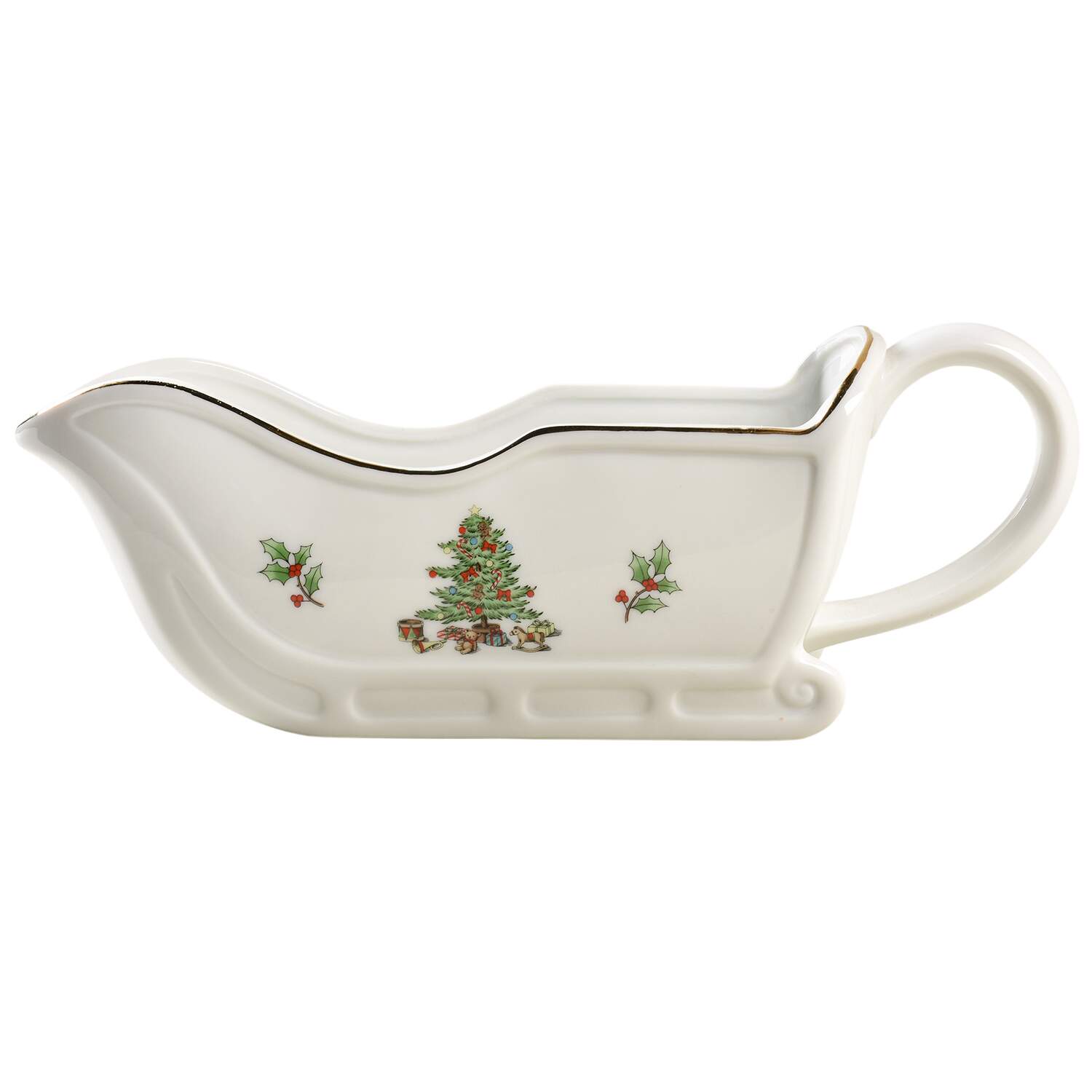 Home for the Holidays (Gold Band&Trim) Gravy Boat by Meiwa-1