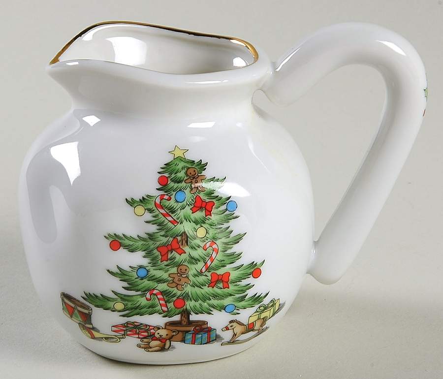 Home for the Holidays (Gold Band&Trim) Creamer by Meiwa-1