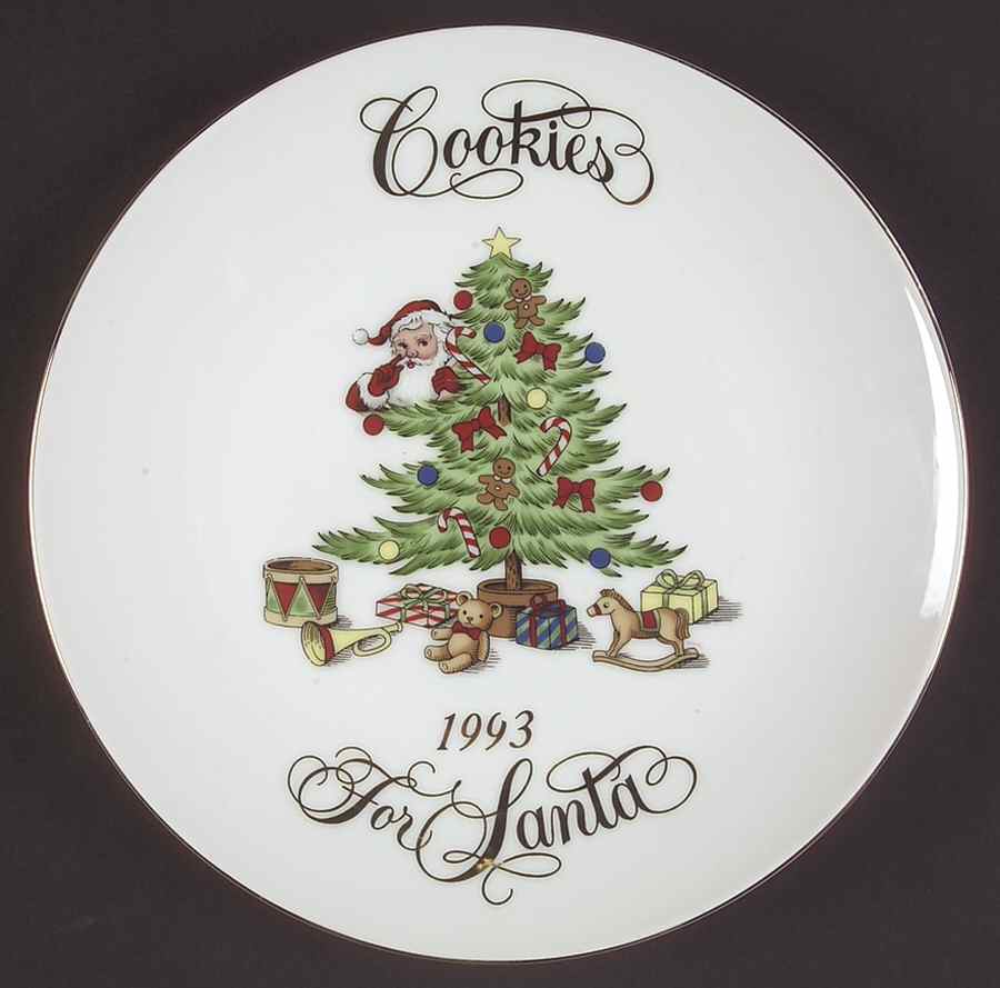 Home for the Holidays (Gold Band&Trim) 8" Cookie Plate by Meiwa-1