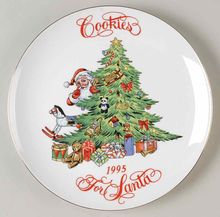 Home for the Holidays (Gold Band&Trim) 8" Cookie Plate by Meiwa-1