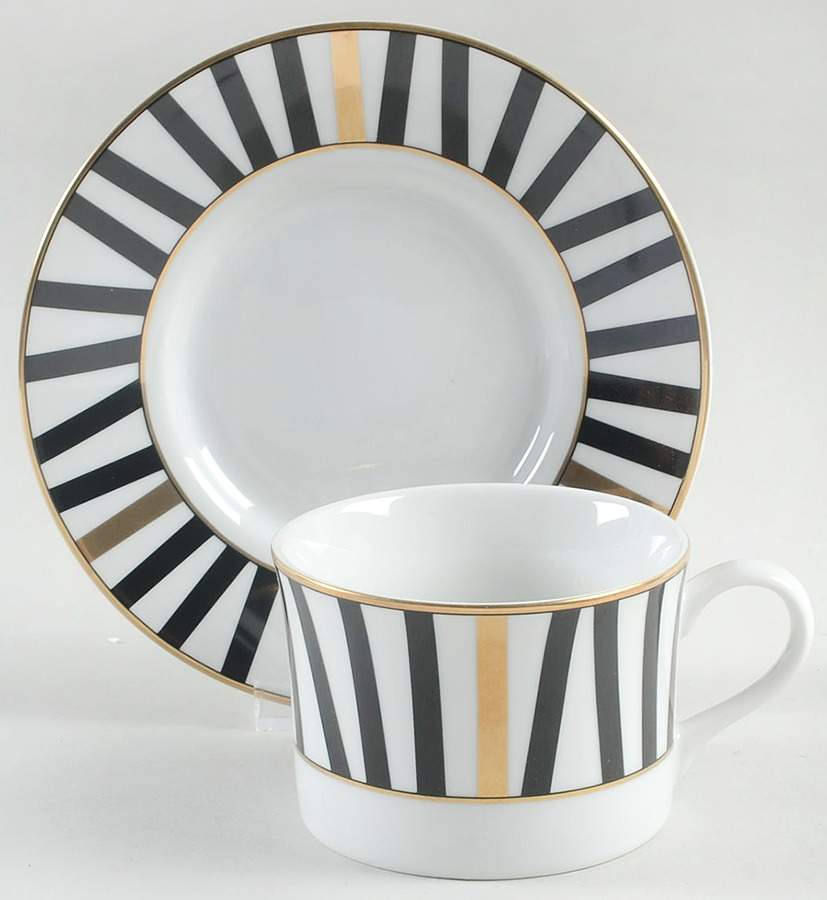 Varsity Black Flat Cup & Saucer Set by Mikasa-1
