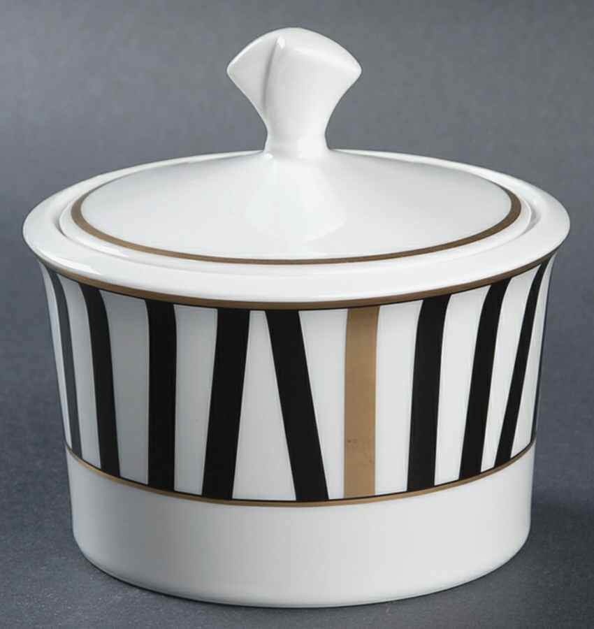 Varsity Black Sugar Bowl & Lid by Mikasa-1