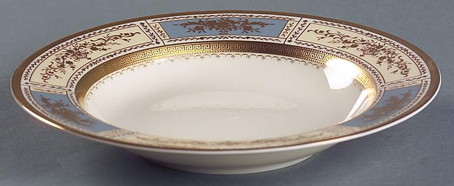 Pompadour Blue Rim Soup Bowl by Mikasa-1