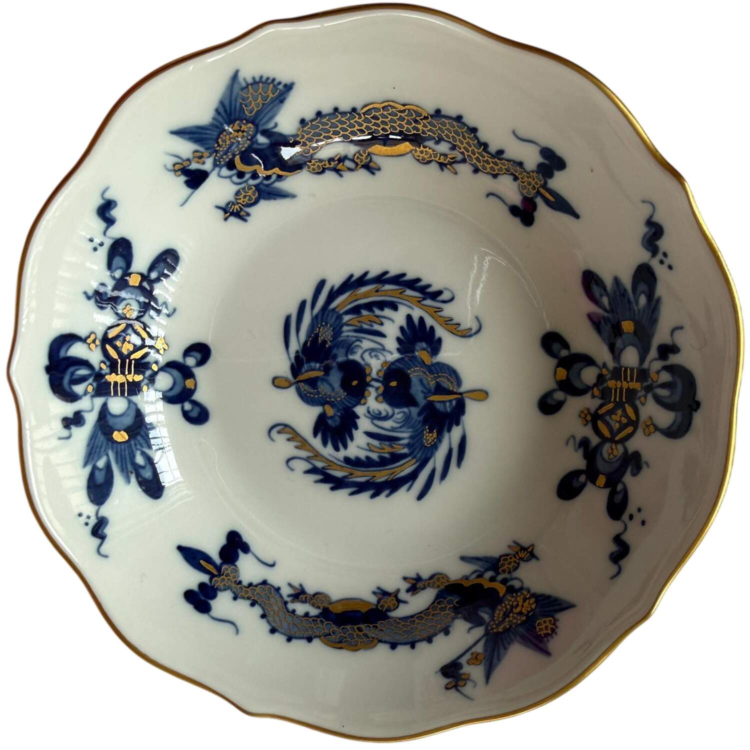 Dragon Blue (Gold Accent) Saucer for Demitasse Cup by Meissen (Germany)-1