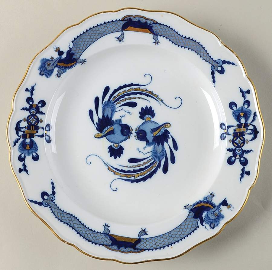 Dragon Blue (Gold Accent) Dinner Plate by Meissen (Germany)-1