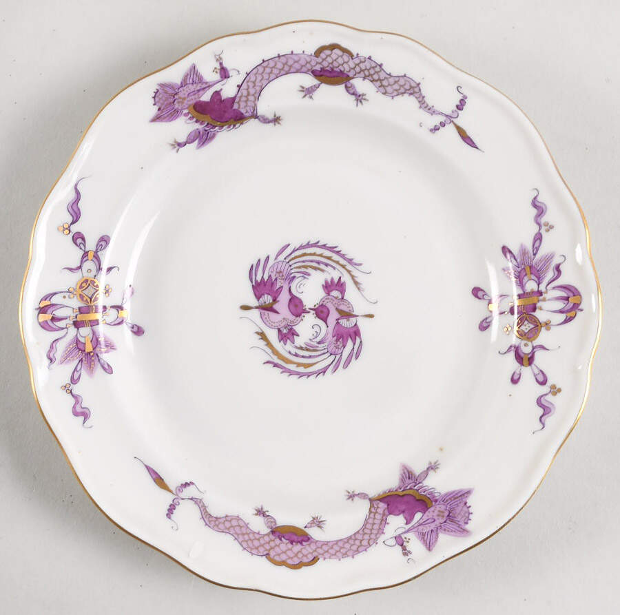 Dragon Lilac (Gold Accent) Bread & Butter Plate by Meissen (Germany)-1