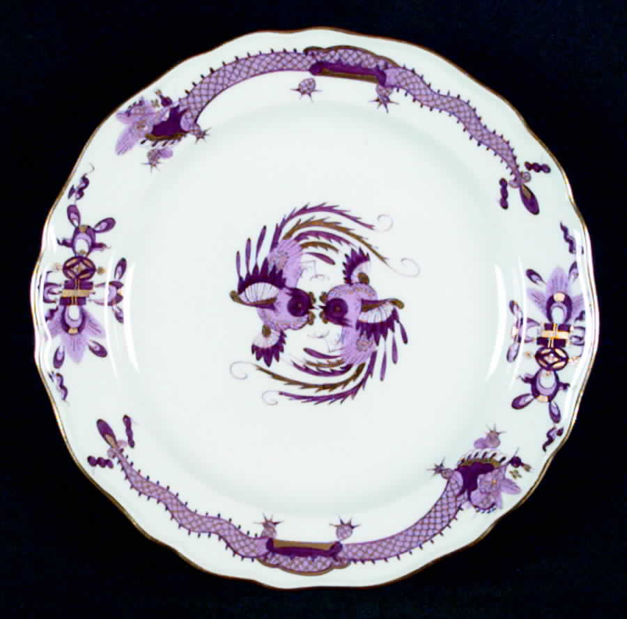 Dragon Lilac (Gold Accent) Salad Plate by Meissen (Germany)-1