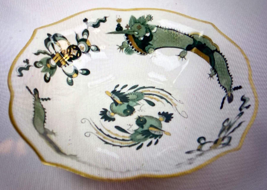 Dragon Green Saucer for Flat Cup by Meissen (Germany)-1