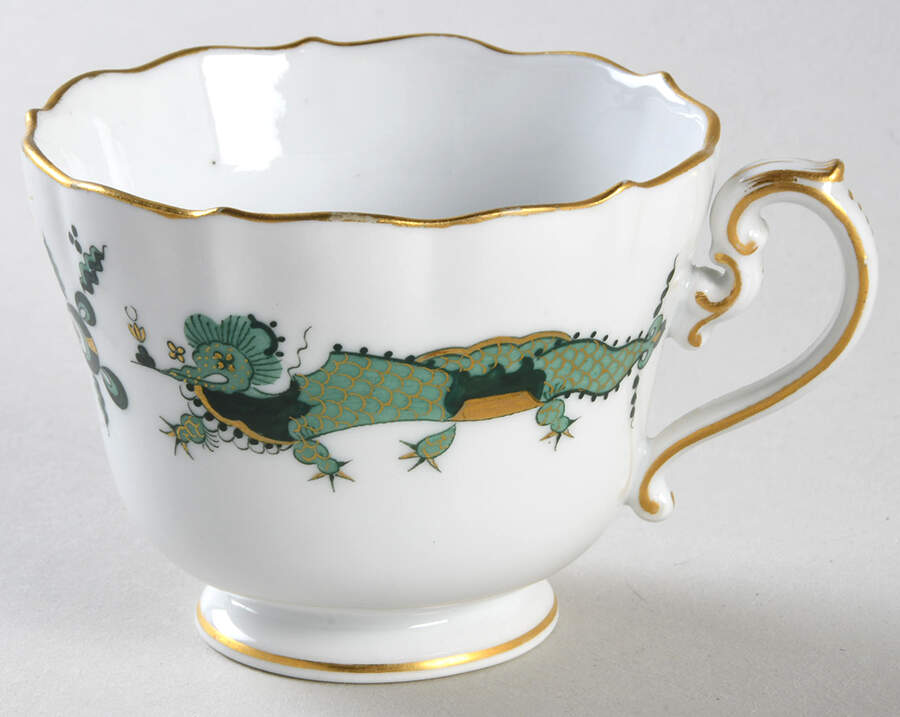 Dragon Green Footed Cup by Meissen (Germany)-1
