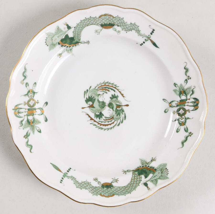Dragon Green Bread & Butter Plate by Meissen (Germany)-1