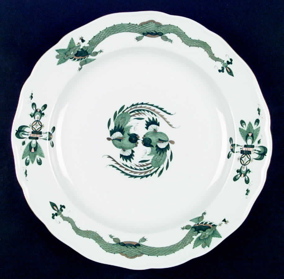 Dragon Green Dinner Plate by Meissen (Germany)-1