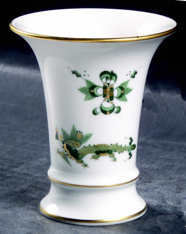 Dragon Green 3" Vase by Meissen (Germany)-1