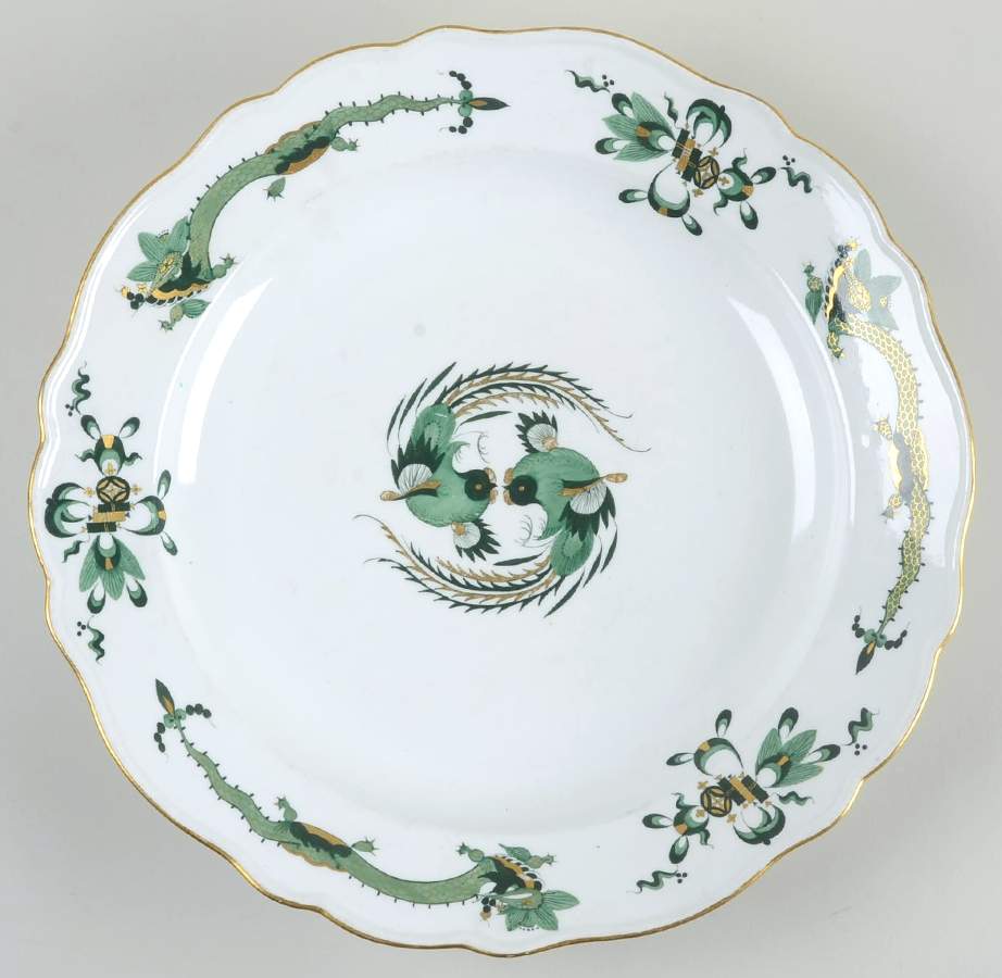 Dragon Green 13" Chop Plate (Round Platter) by Meissen (Germany)-1