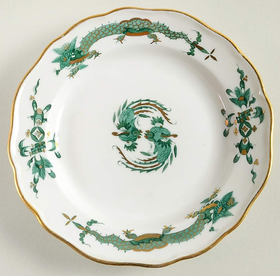 Dragon Green Bread & Butter Plate by Meissen (Germany)-1
