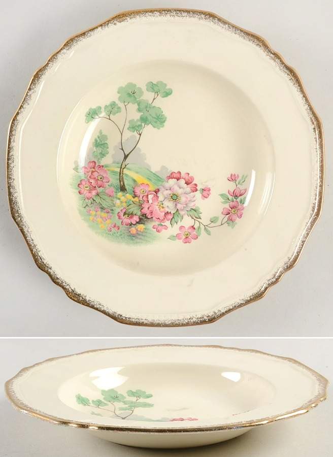 English Meadow Rim Soup Bowl by Alfred Meakin-1