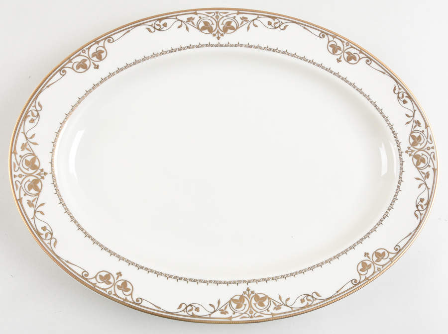 Villa Gold 14" Oval Serving Platter by Mikasa-1