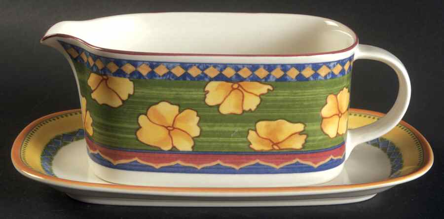 Acapulco Gravy Boat & Underplate (Relish/Butter) by Mikasa-1