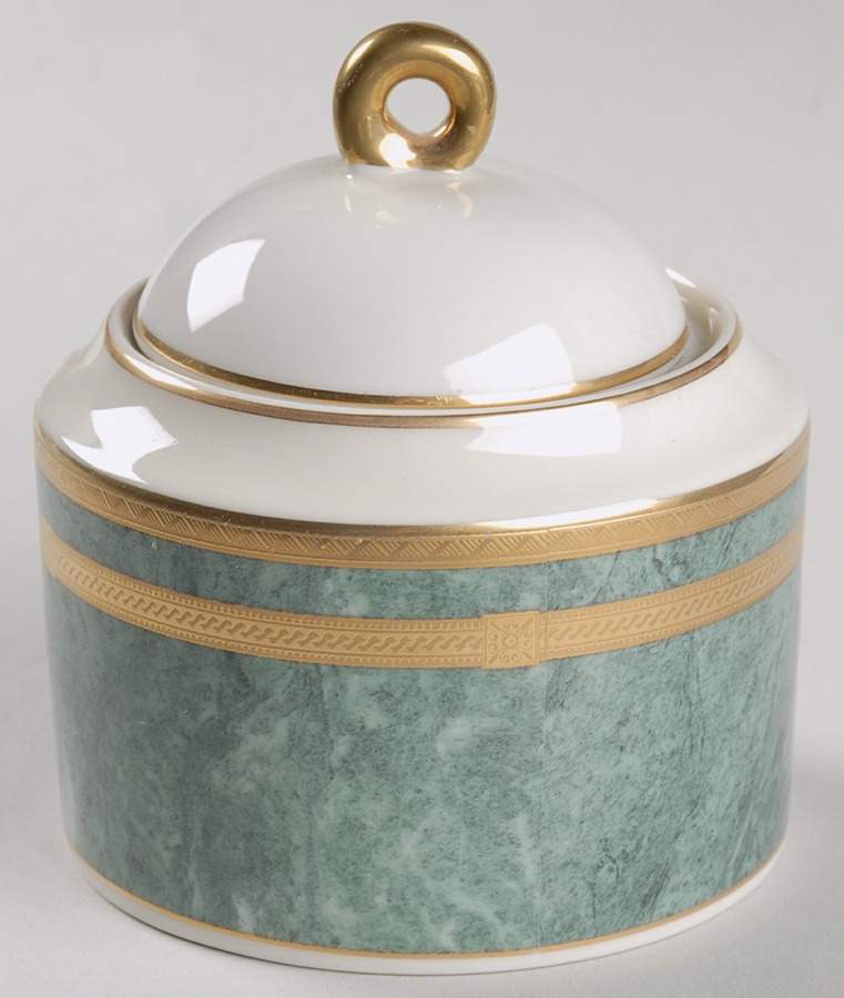 Celadon Florentine Sugar Bowl & Lid by Mikasa-1