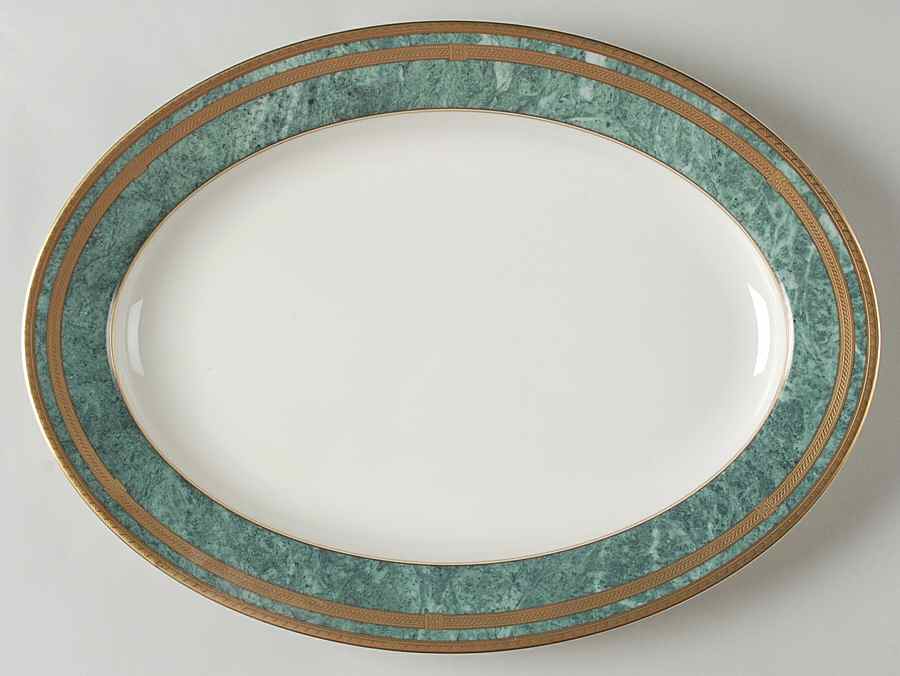 Celadon Florentine 14" Oval Serving Platter by Mikasa-1