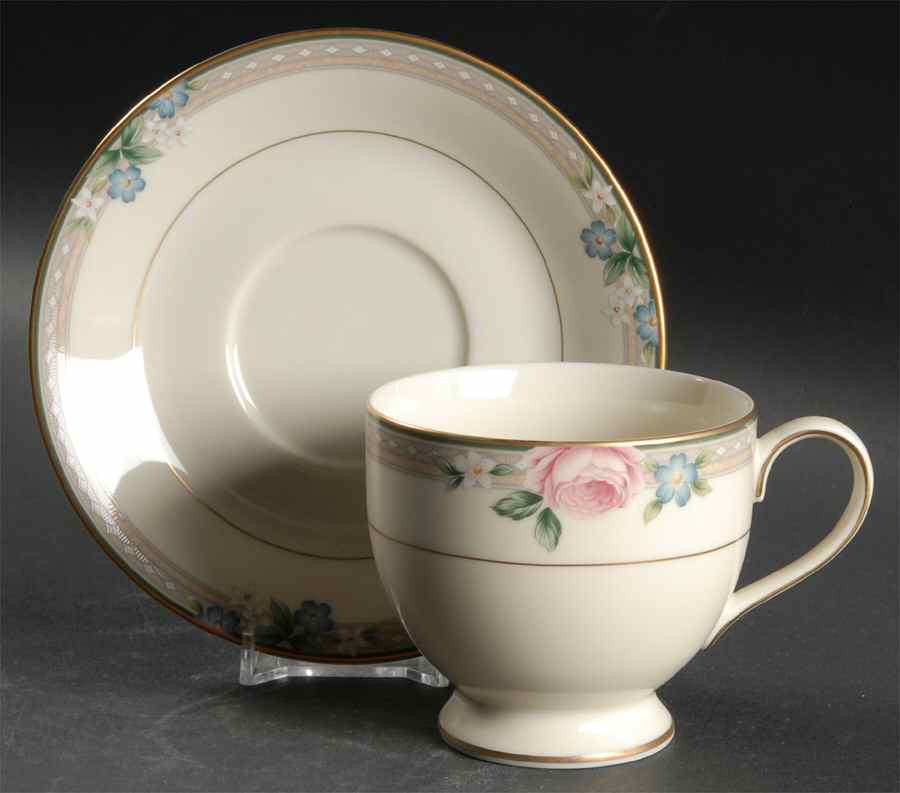 Regency Rose Footed Cup & Saucer Set by Mikasa-1