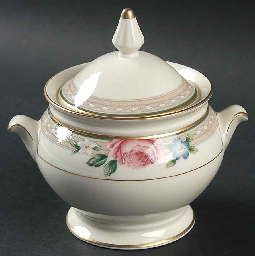 Regency Rose Sugar Bowl & Lid by Mikasa-1