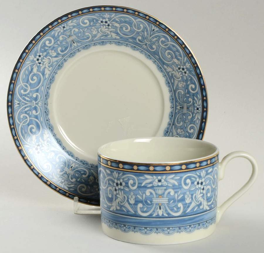 Blue Chintz Flat Cup & Saucer Set by Mikasa-1