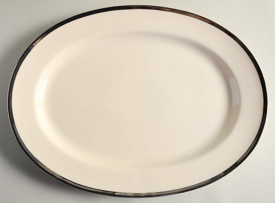 Oxford Platinum 14" Oval Serving Platter by Mikasa-1
