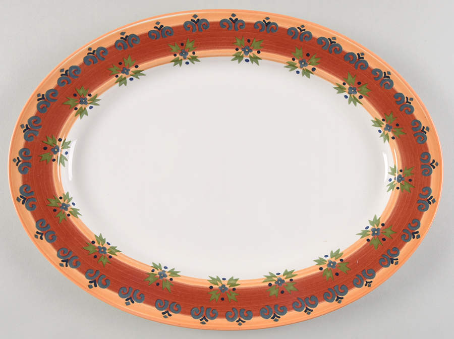 Granada Red 15" Oval Serving Platter by Mikasa-1