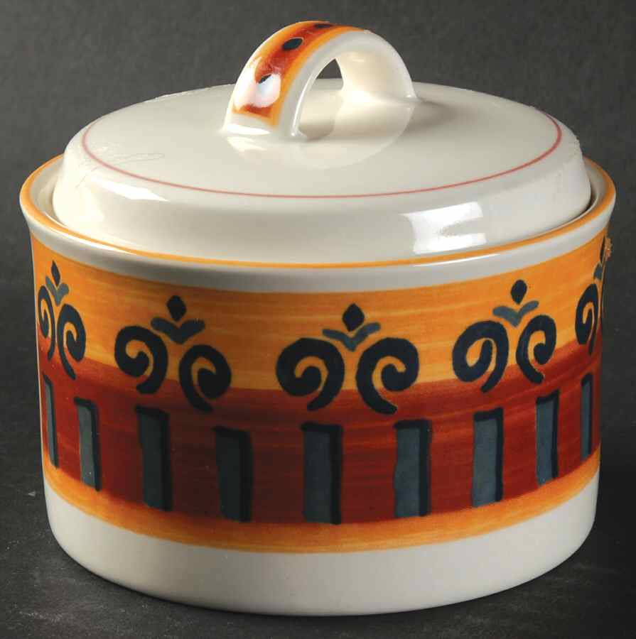 Granada Red Sugar Bowl & Lid by Mikasa-1