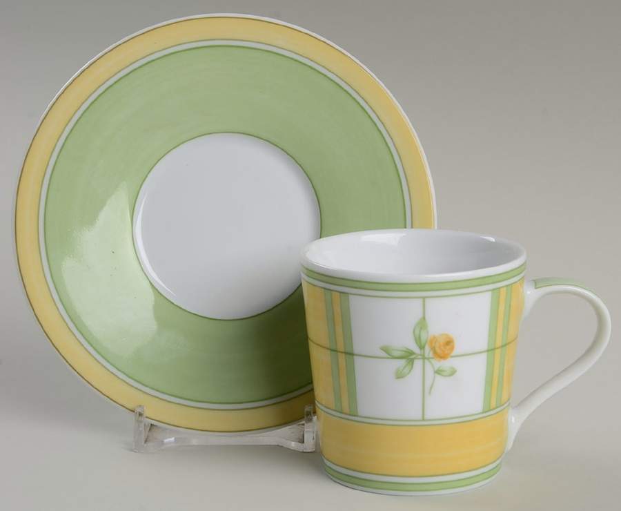 English Rose (Porcelain) Flat Demitasse Cup & Saucer Set by Mikasa-1
