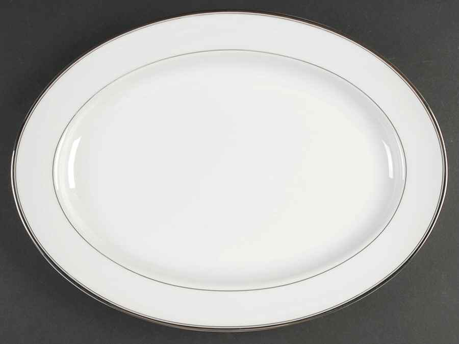 Classic Platinum 15" Oval Serving Platter by Mikasa-1