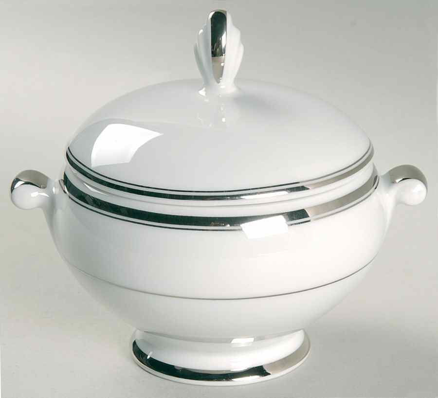 Classic Platinum Sugar Bowl & Lid by Mikasa-1