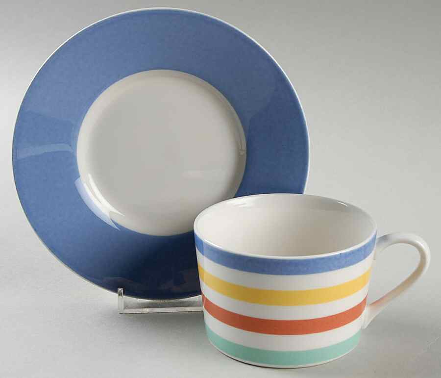 Color Track Flat Cup & Saucer Set by Mikasa-1