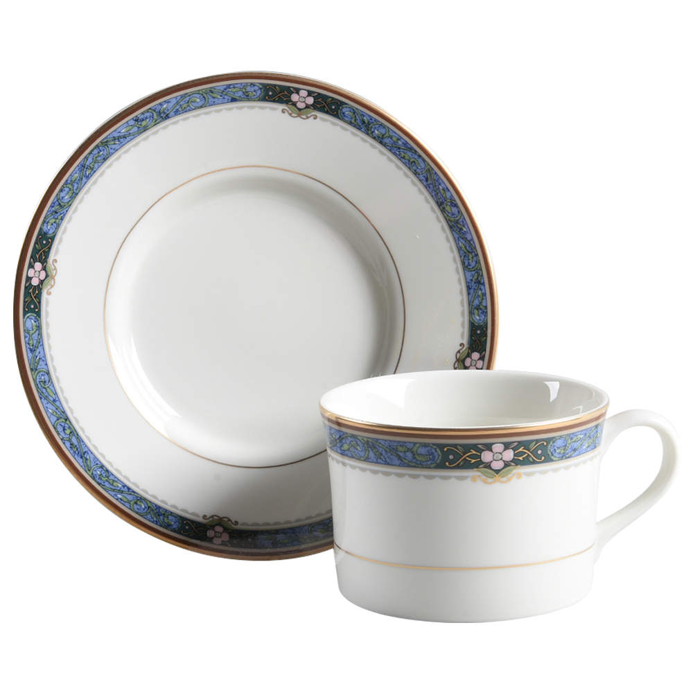 Serena Blue Flat Cup & Saucer Set by Mikasa-1