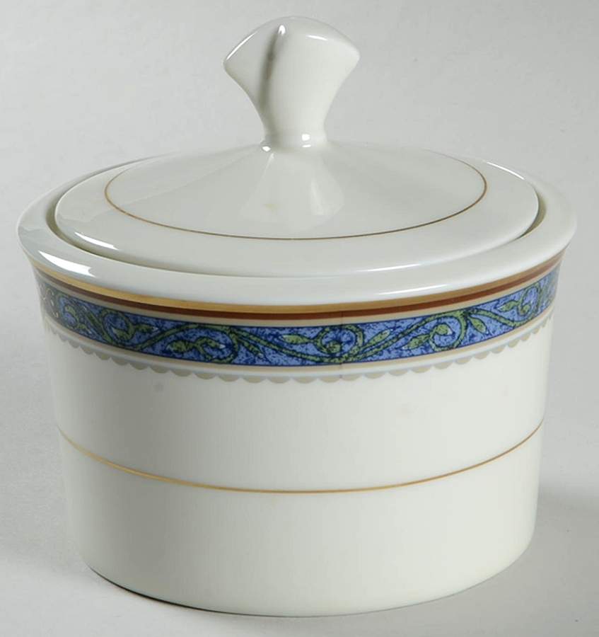 Serena Blue Sugar Bowl & Lid by Mikasa-1