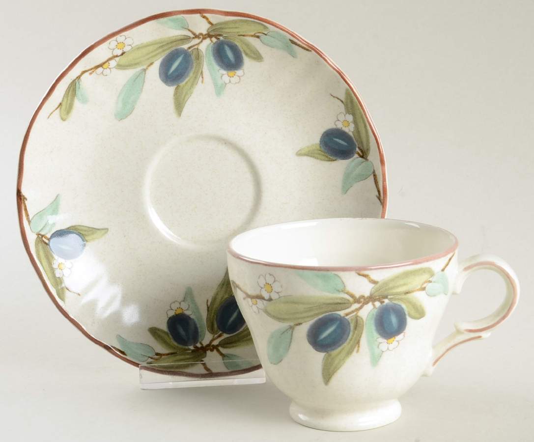 Country Lane Footed Cup & Saucer Set by Mikasa-1