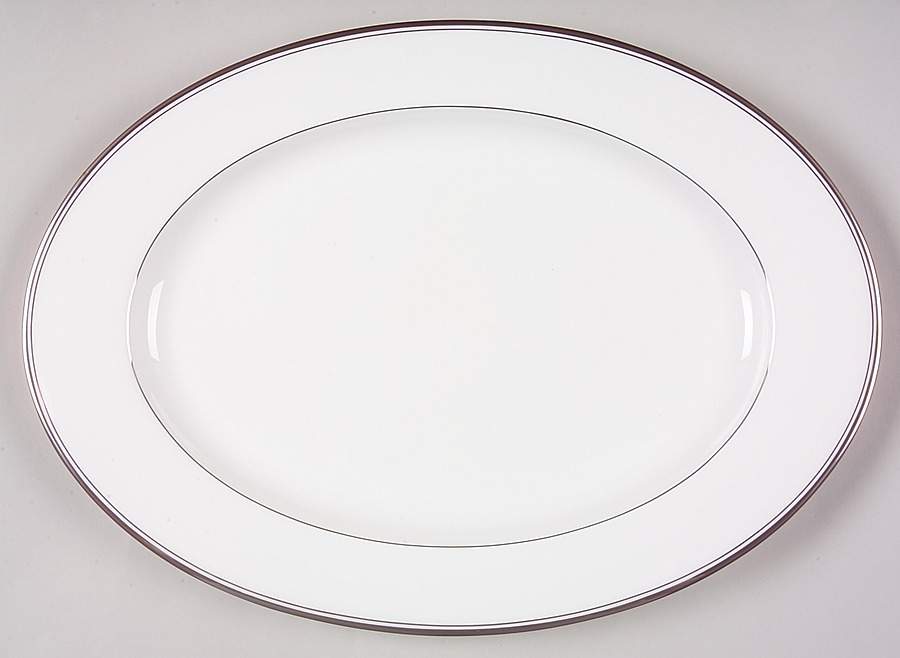 Gothic Platinum 15" Oval Serving Platter by Mikasa-1
