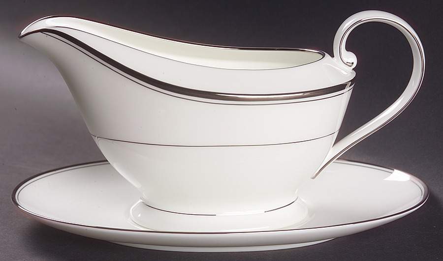 Gothic Platinum Gravy Boat & Underplate by Mikasa-1
