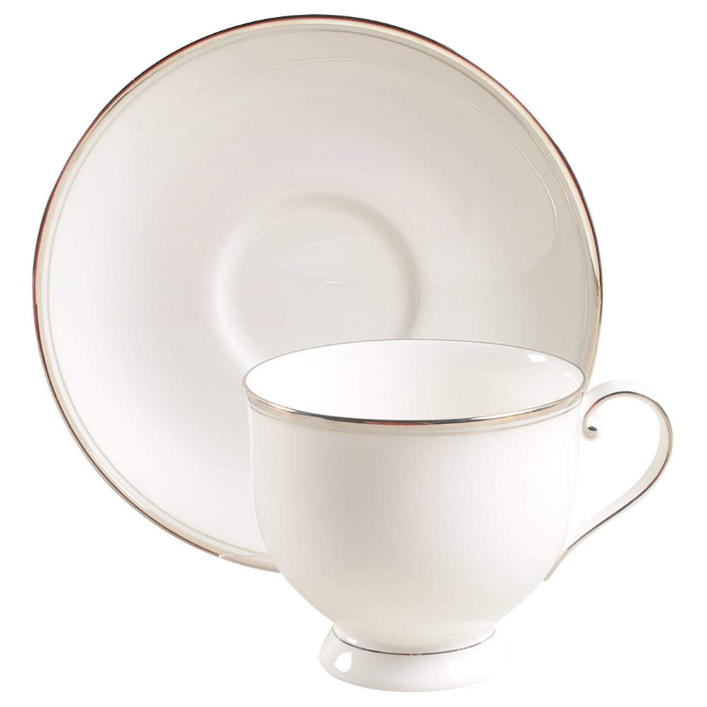 Gothic Platinum Footed Cup & Saucer Set by Mikasa-1