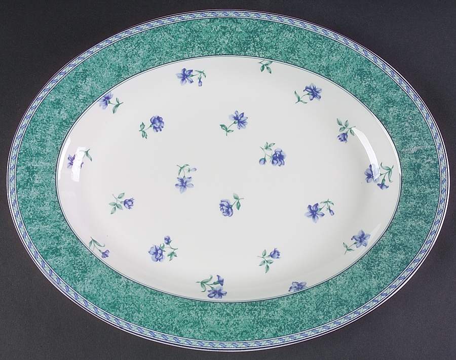 Blue Medley 14" Oval Serving Platter by Mikasa-1