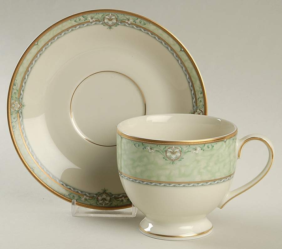 Emerald Park Footed Cup & Saucer Set by Mikasa-1