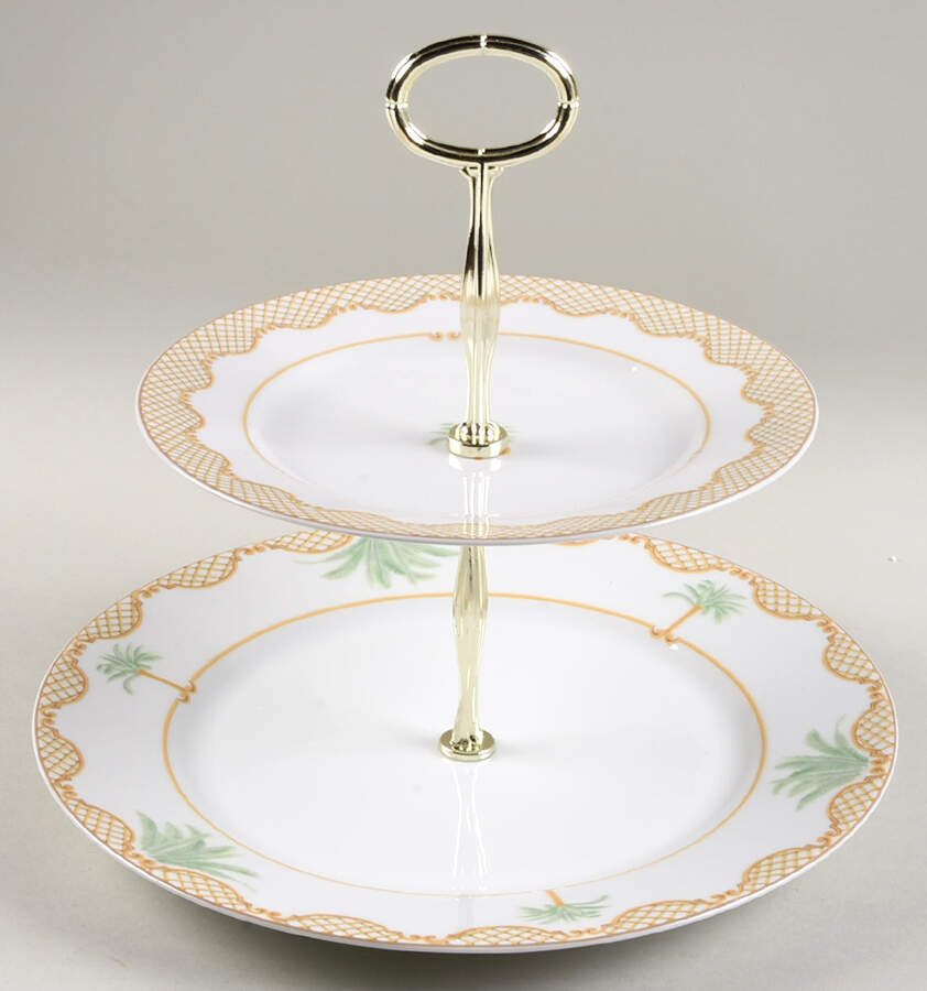 Island Flair 6 5/8"-10"  2 Tiered Serving Tray (Dp, Sp) HC by Mikasa-1