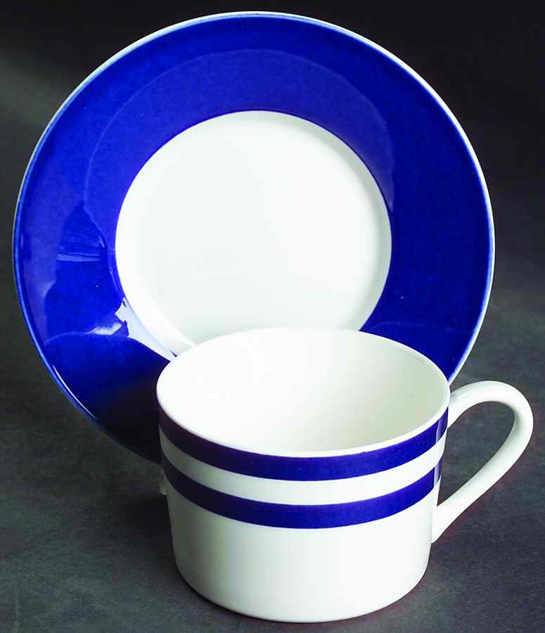 Indigo Track Flat Cup & Saucer Set by Mikasa-1