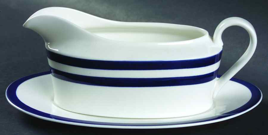 Indigo Track Gravy Boat & Underplate by Mikasa-1