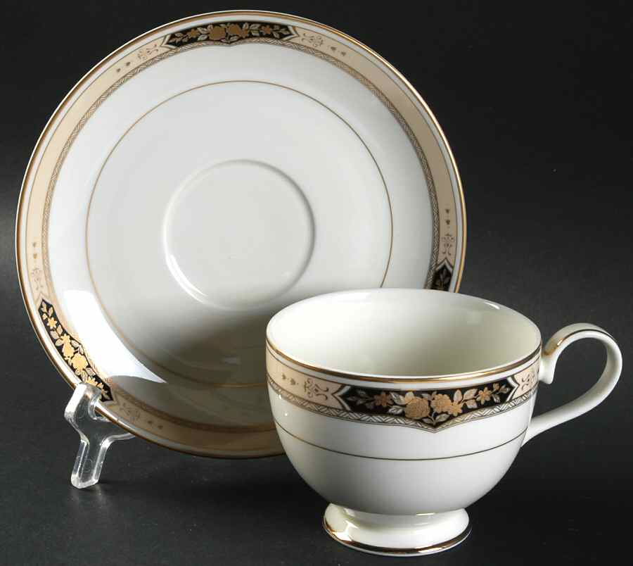 Victorian Hall Footed Cup & Saucer Set by Mikasa-1