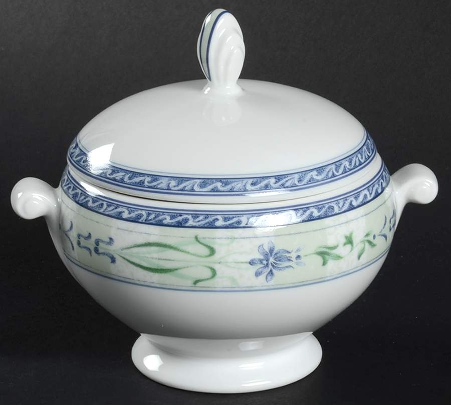 French Iris Sugar Bowl & Lid by Mikasa-1