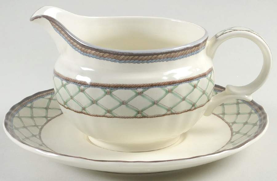 Country Lattice Gravy Boat & Underplate by Mikasa-1
