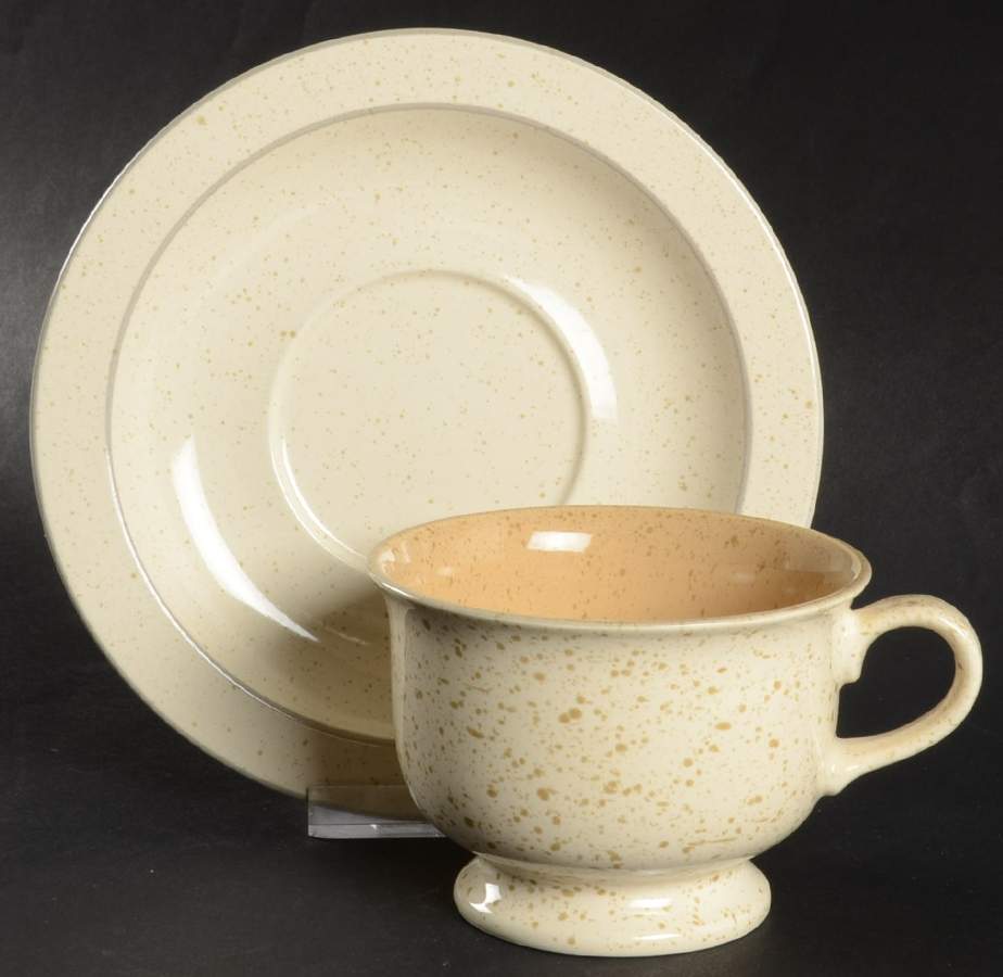 Bermuda Sand Footed Cup & Saucer Set by Mikasa-1